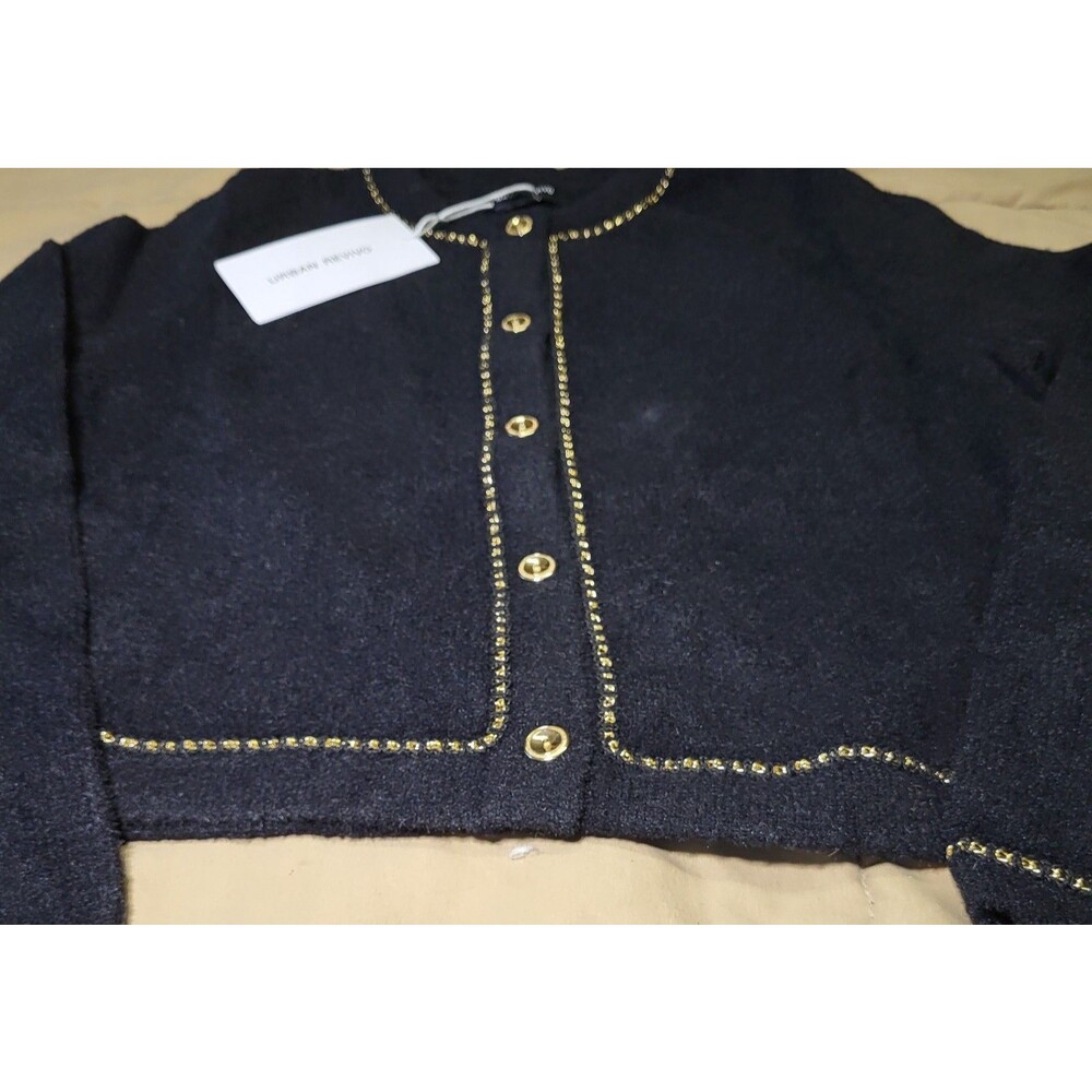 Urban Revivo Cardigan NWT Gold Button Trim Tweed Style Boucle Knit Jacket S/M - Picture 3 of 7